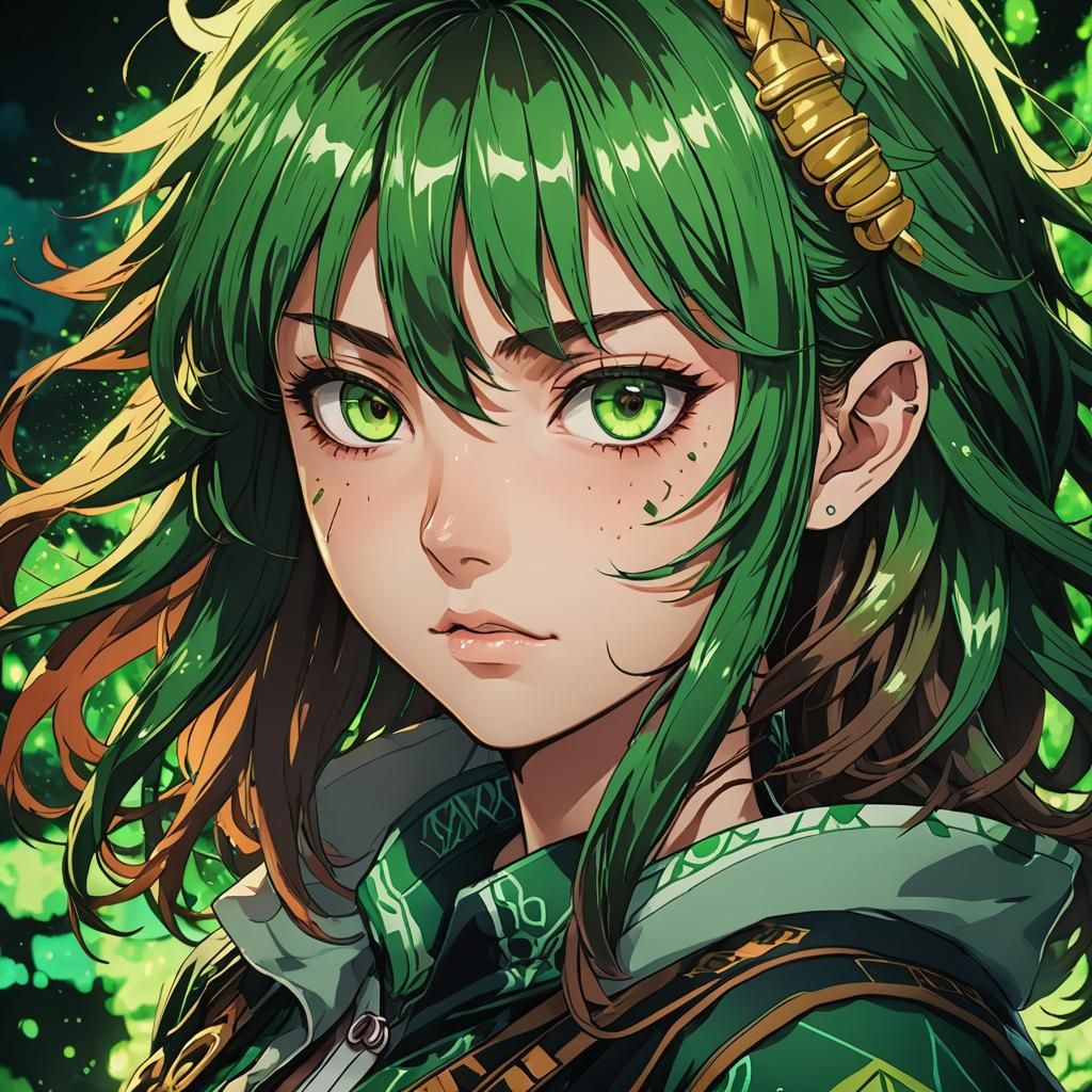 Demon Slayer Girl Portrait in Anime Style