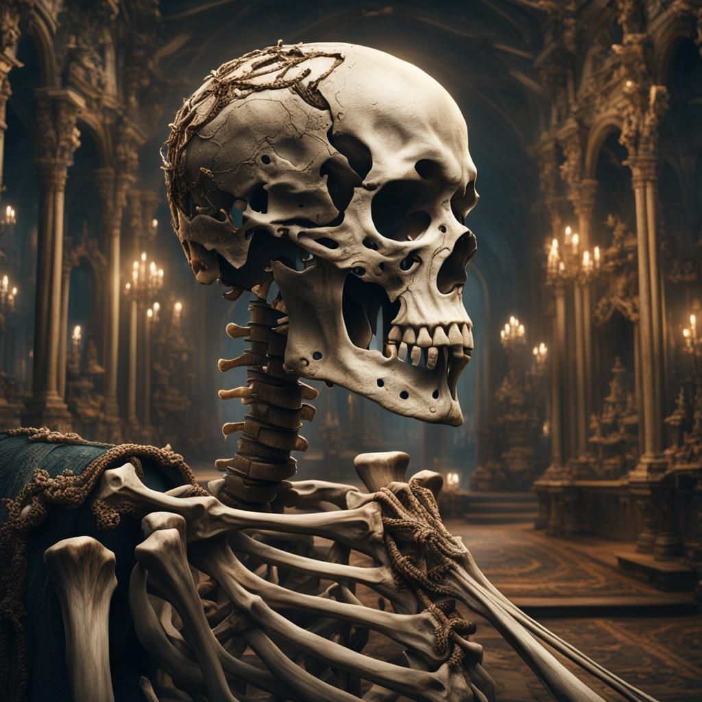 Dramatic Digital Painting of a Skeleton Bone