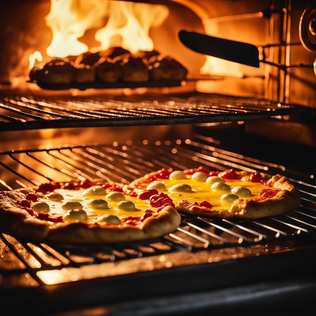 Golden Italian Pizza in Cozy Oven