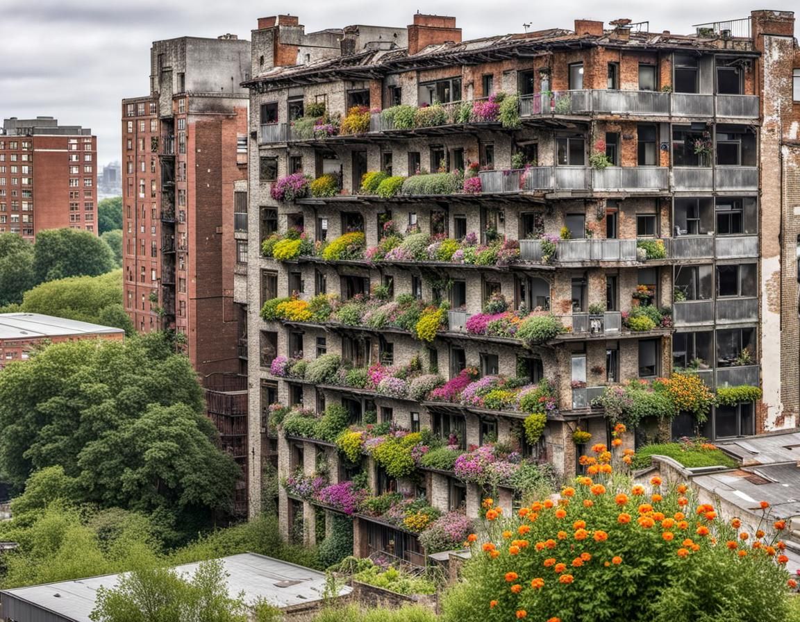 Lush Edwardian Building Overlooks Decaying Urban Landscape