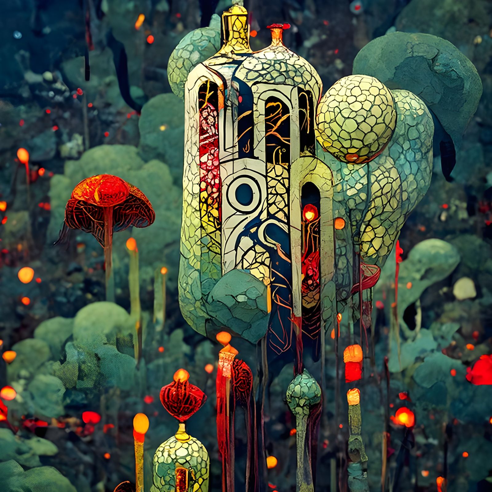 Enigmatic Esoteric Symbolism in Art Brut Style