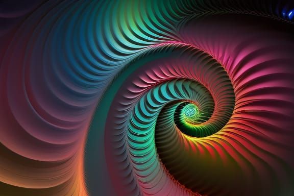 Swirl Fractal Flower in Abstract Vector Art