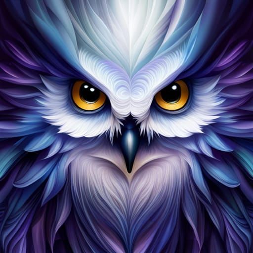 Cute Blue Owl in Pixel Art Style