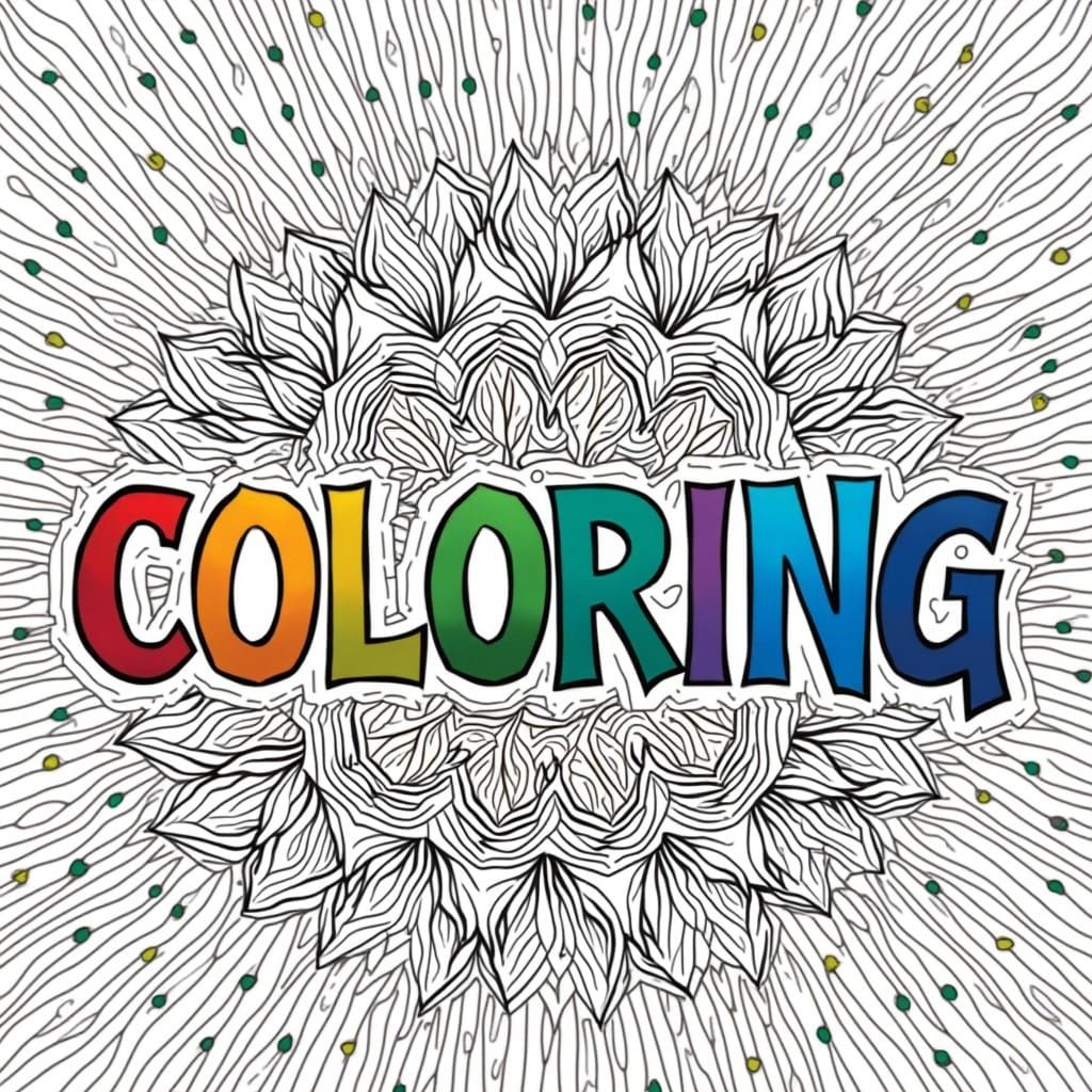 Coloring Book Design with Acrylic Marker Lines