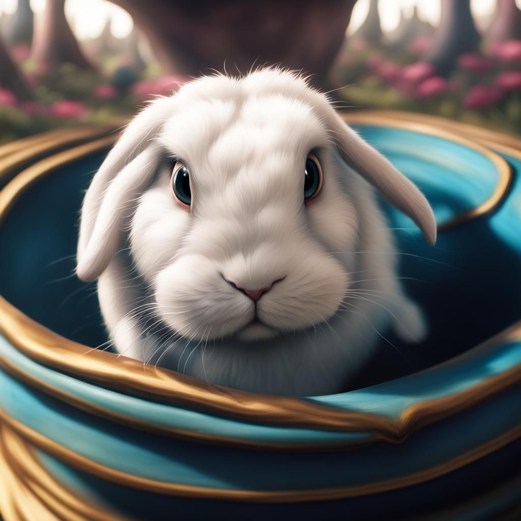 Alice in Wonderland White Rabbit Portrait
