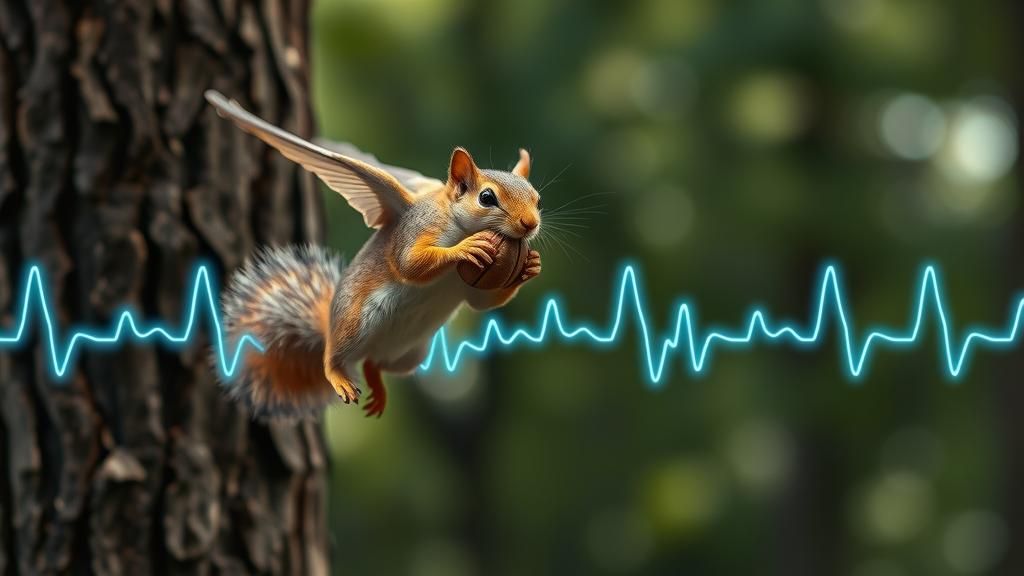 Happy Flying Squirrel's Euphoric Flight Over Forest