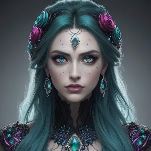 Gemstone Eyes: Hyperrealistic Close-Up in Vivid Colors