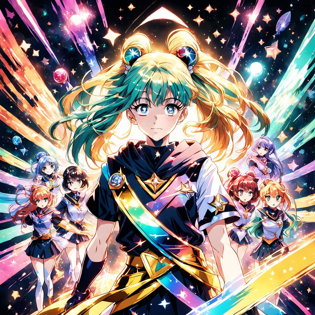 Magical Girl Anime in Vibrant Pastel Colors