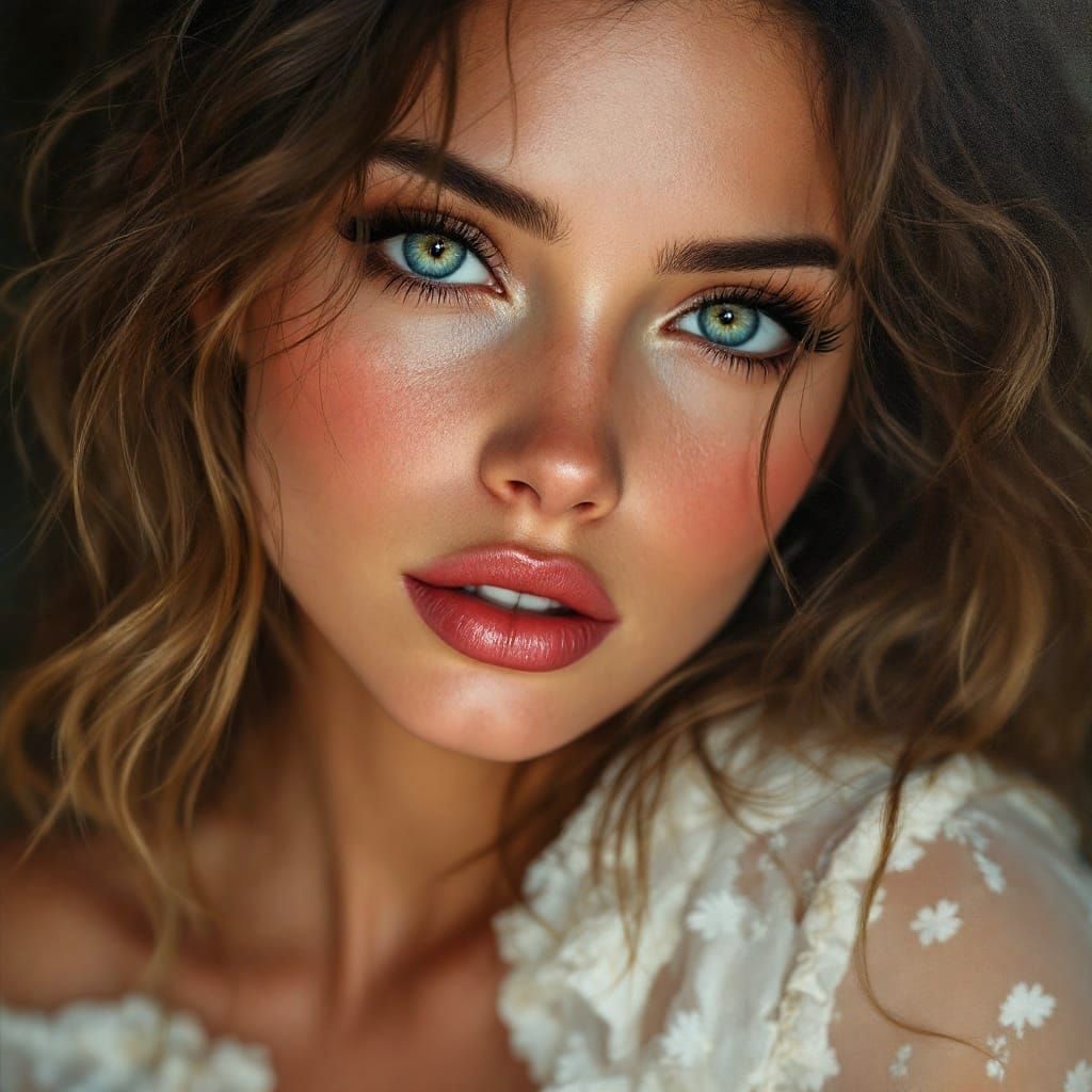 Glamorous Woman in Summer Dress: Oil Painting