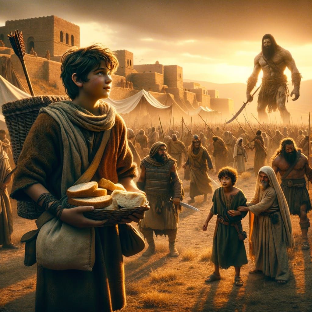 Young Shepherd's Curiosity in Ancient Camp: Digital Matte Pa...