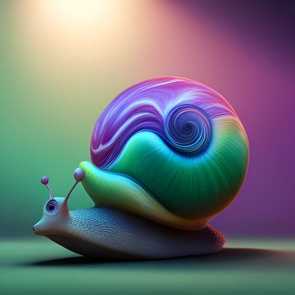 Pixar-Style Snail in 3D Digital Art
