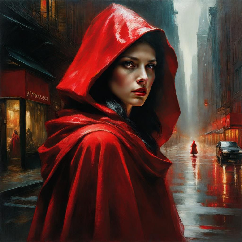 red hoodie girl