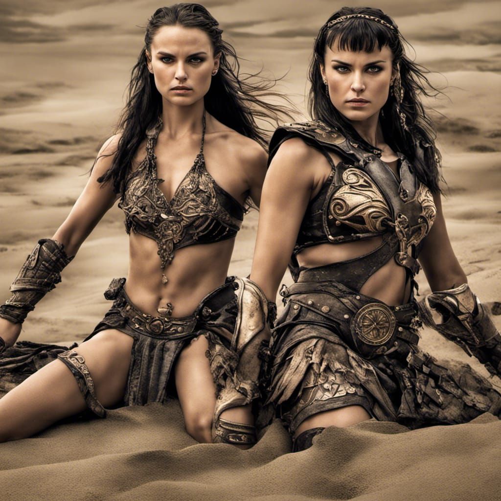 Natalie Portman and Mila Kunis as Xena Lesbian Warriors