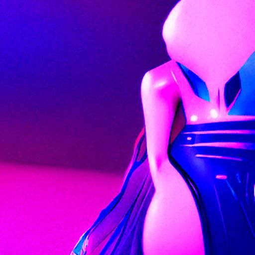 Ethereal Alien Goddess in Cyberpunk Style