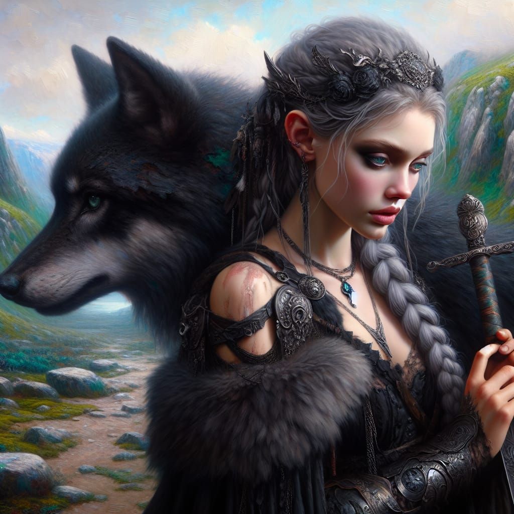 Viking Queen in Ethereal Landscape