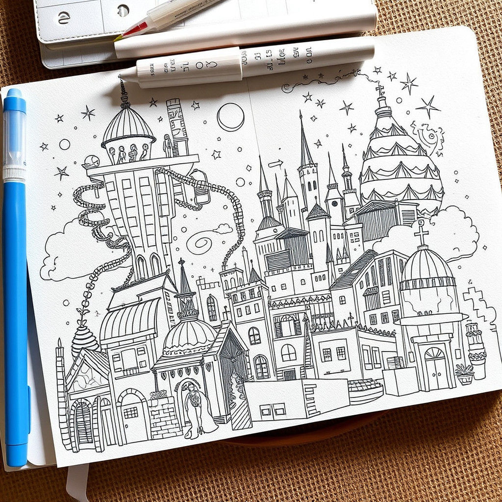 Elaborate World of Doodles and Sketches