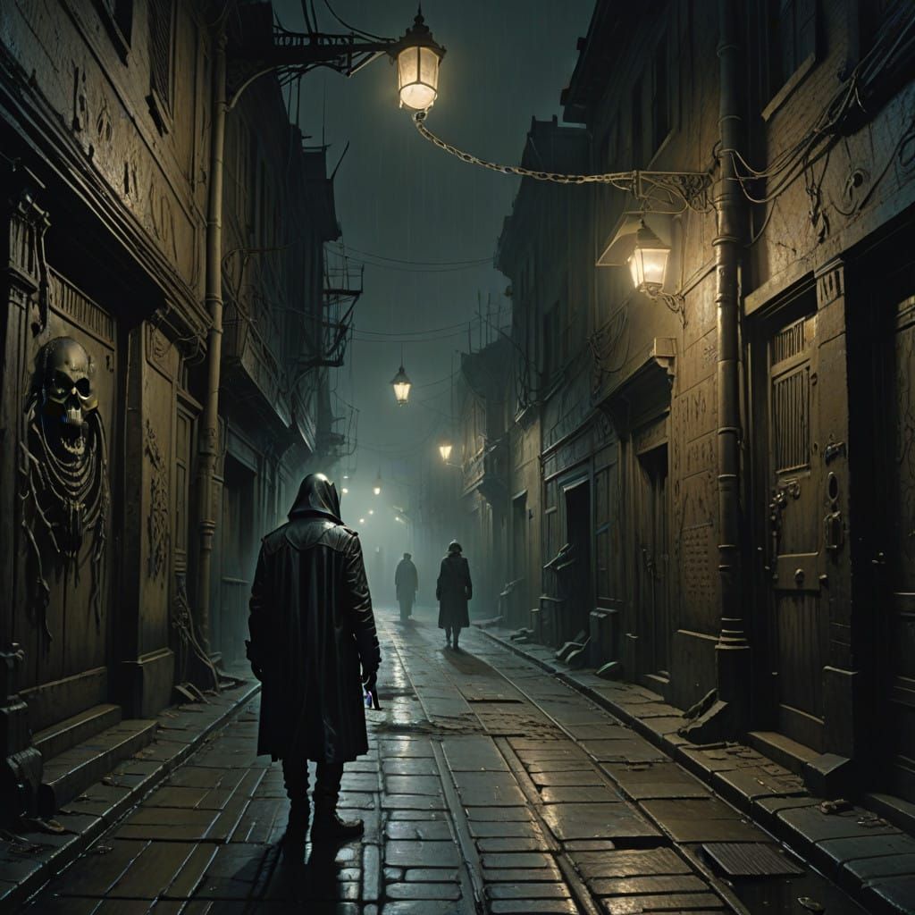 Ethereal Existential Dread in Film Noir Alleyway