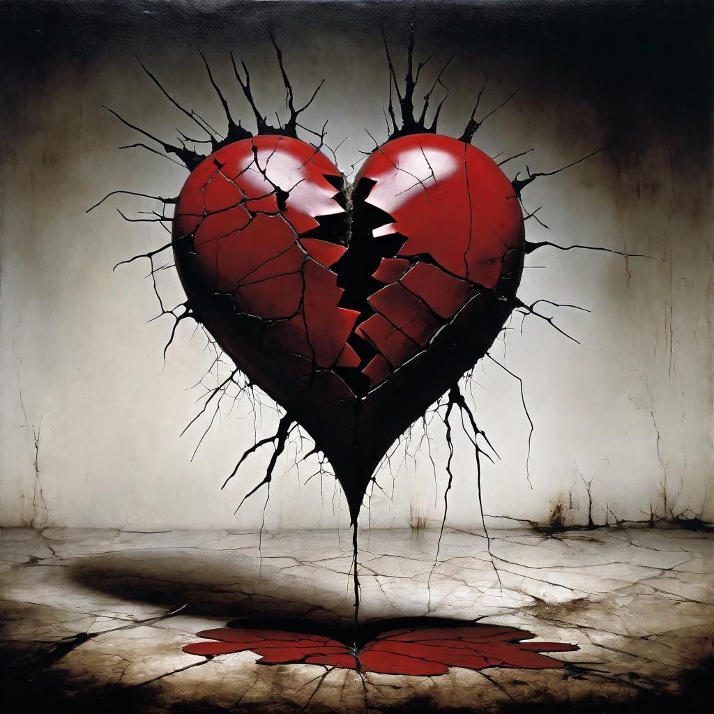 A Broken Heart in Ominous Oil Paint