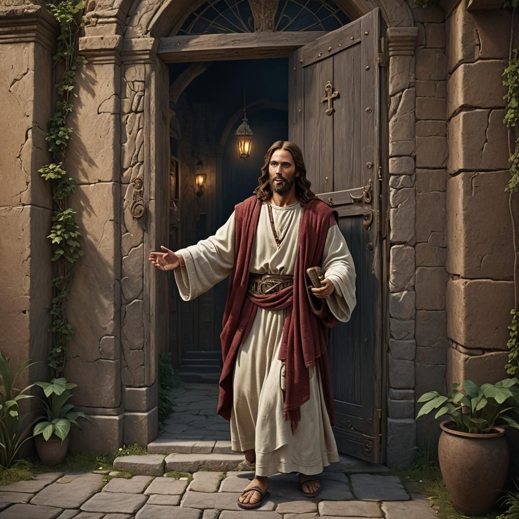 Jesus Christ Knocks: Detailed Digital Matte Painting