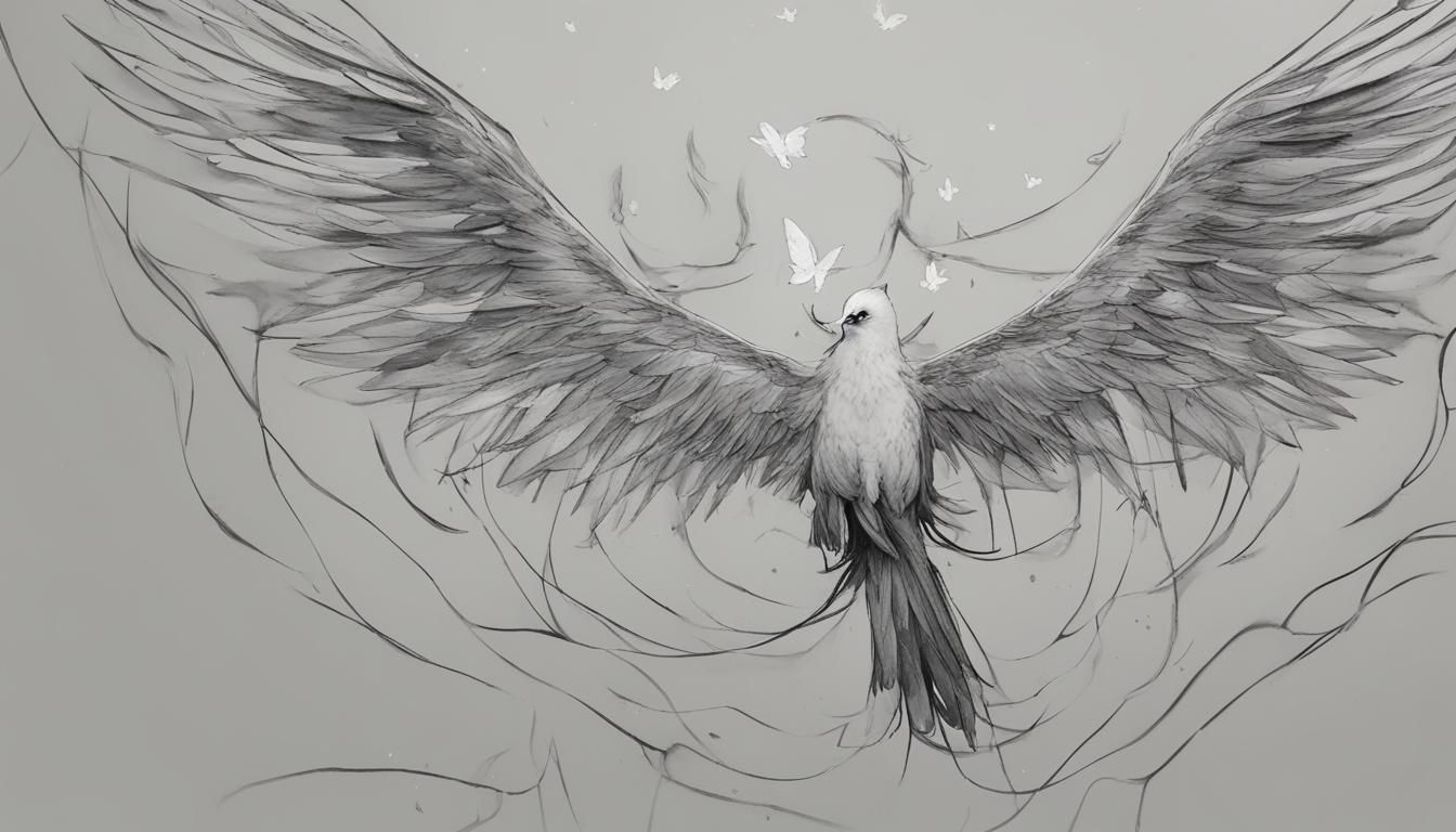 Night Wings Silhouette in Flight