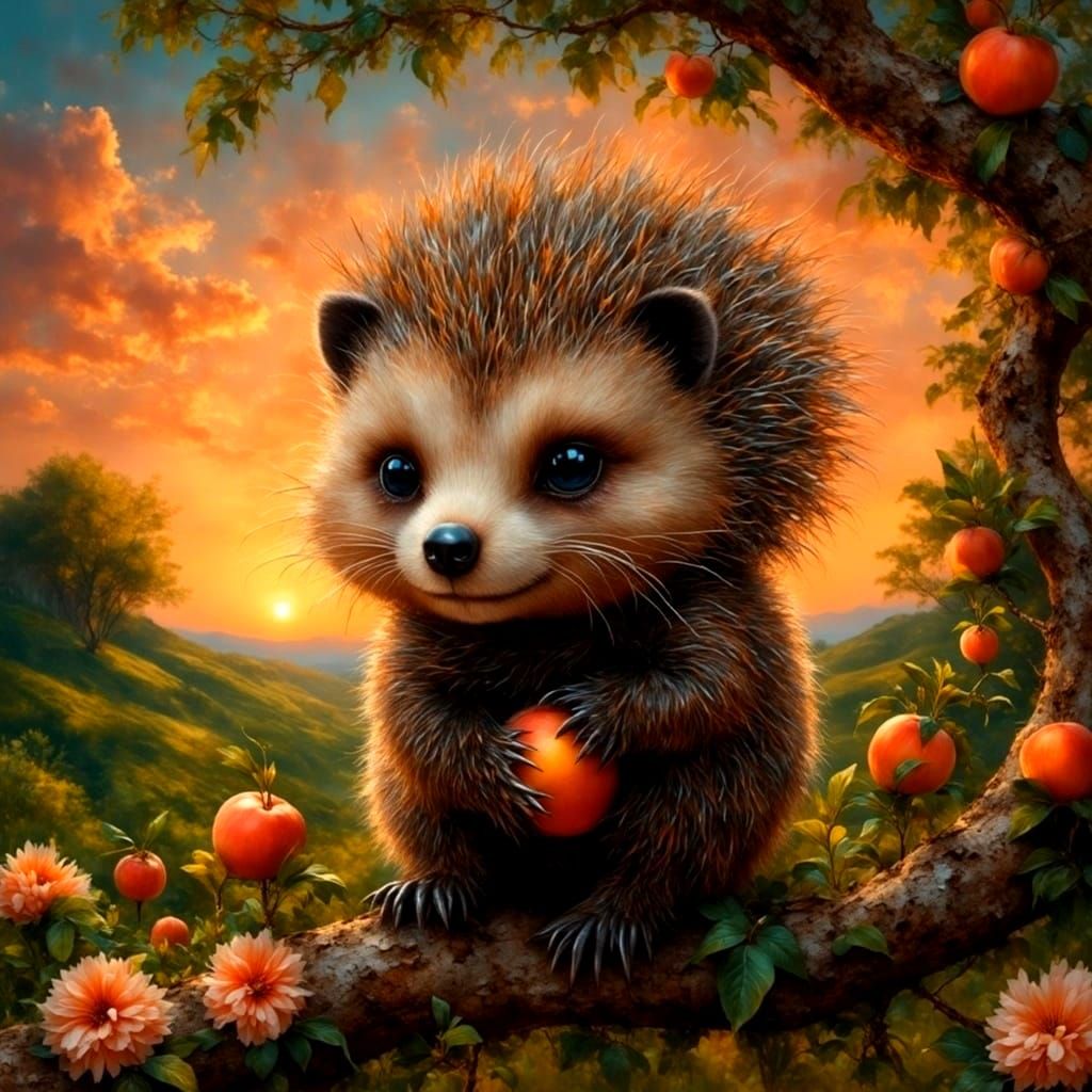 Ethereal Peach Scene in Sunset Light