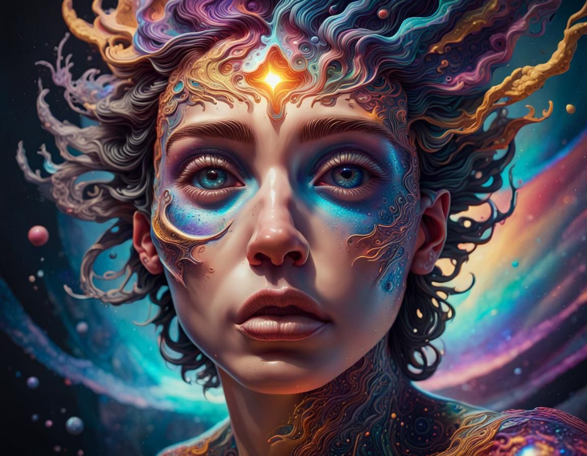 Holographic Astral Cosmic Illustration of Dark Subconscious