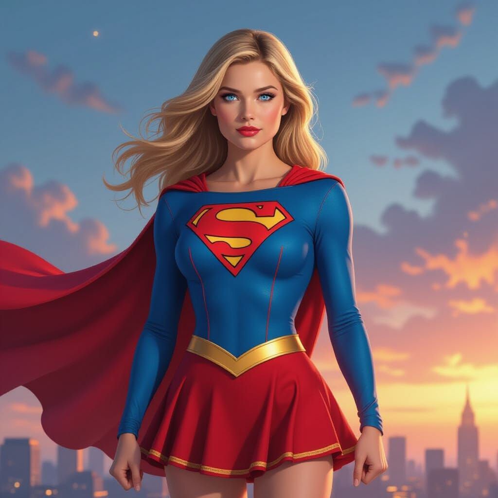 Supergirl in Epic Comic Book Style