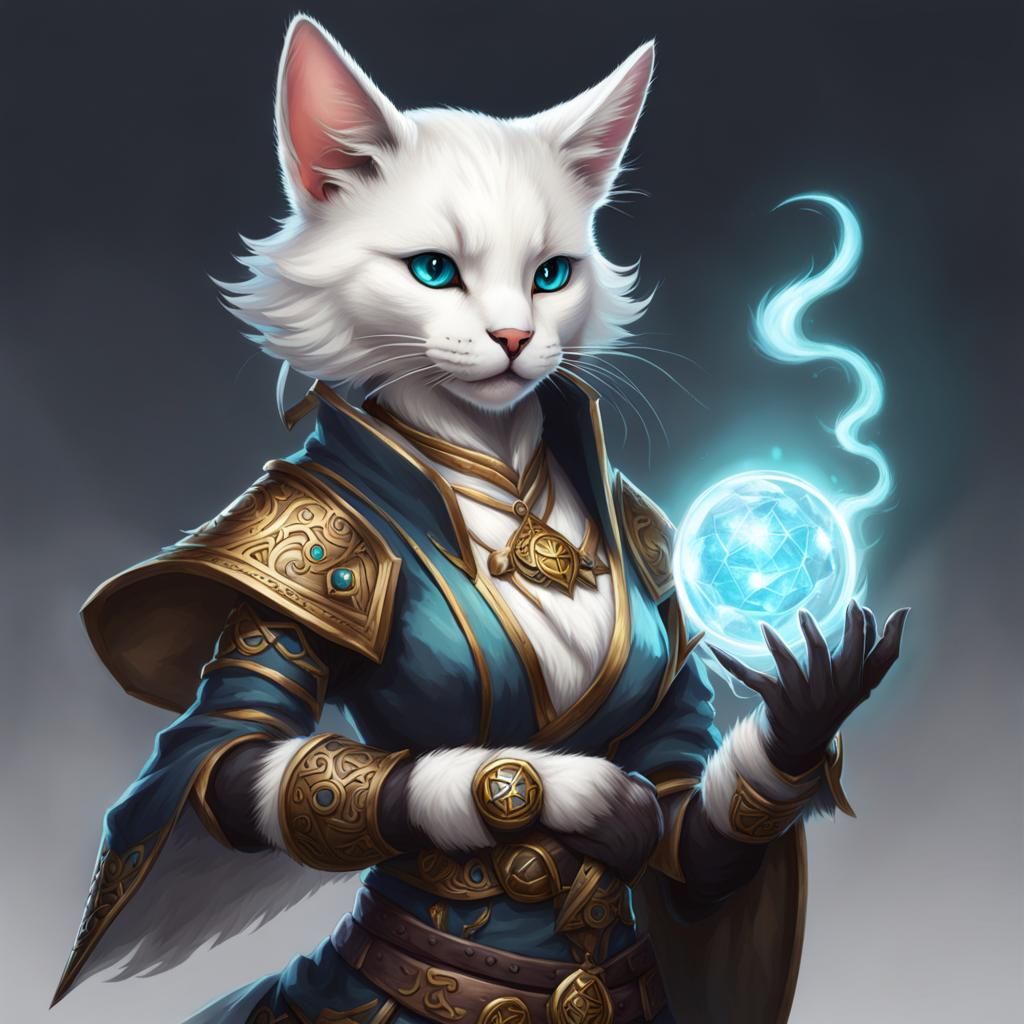 Female White Catfolk Kineticist from Pathfinder