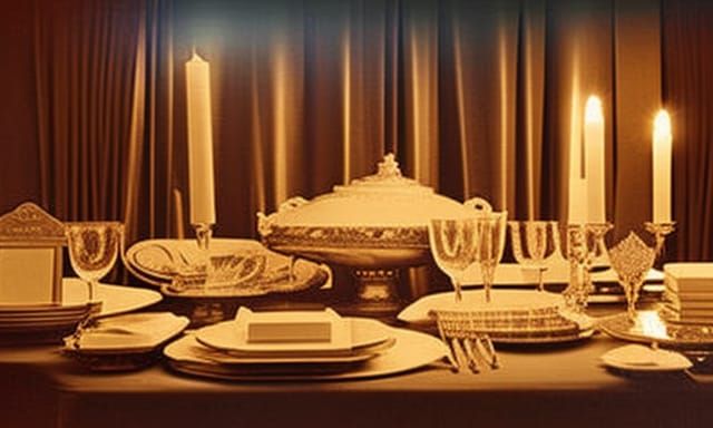 Thanksgiving Feast in Sepia Tones, Vintage Photograph