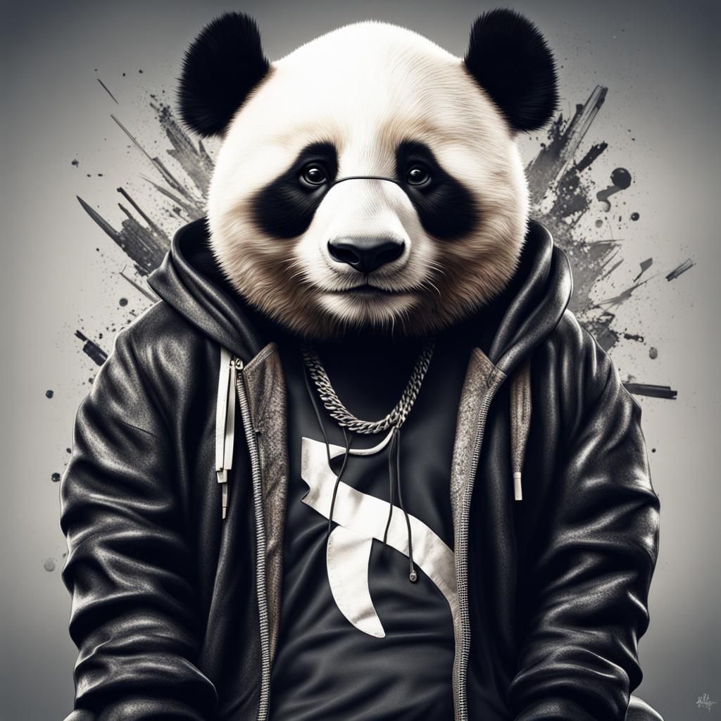 Hyperrealistic Hip Hop Panda in HDR