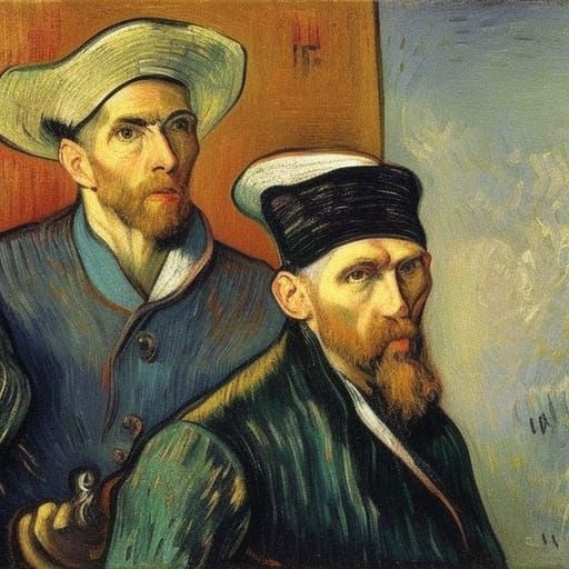 Rally Scene in Style of El Greco and Van Gogh