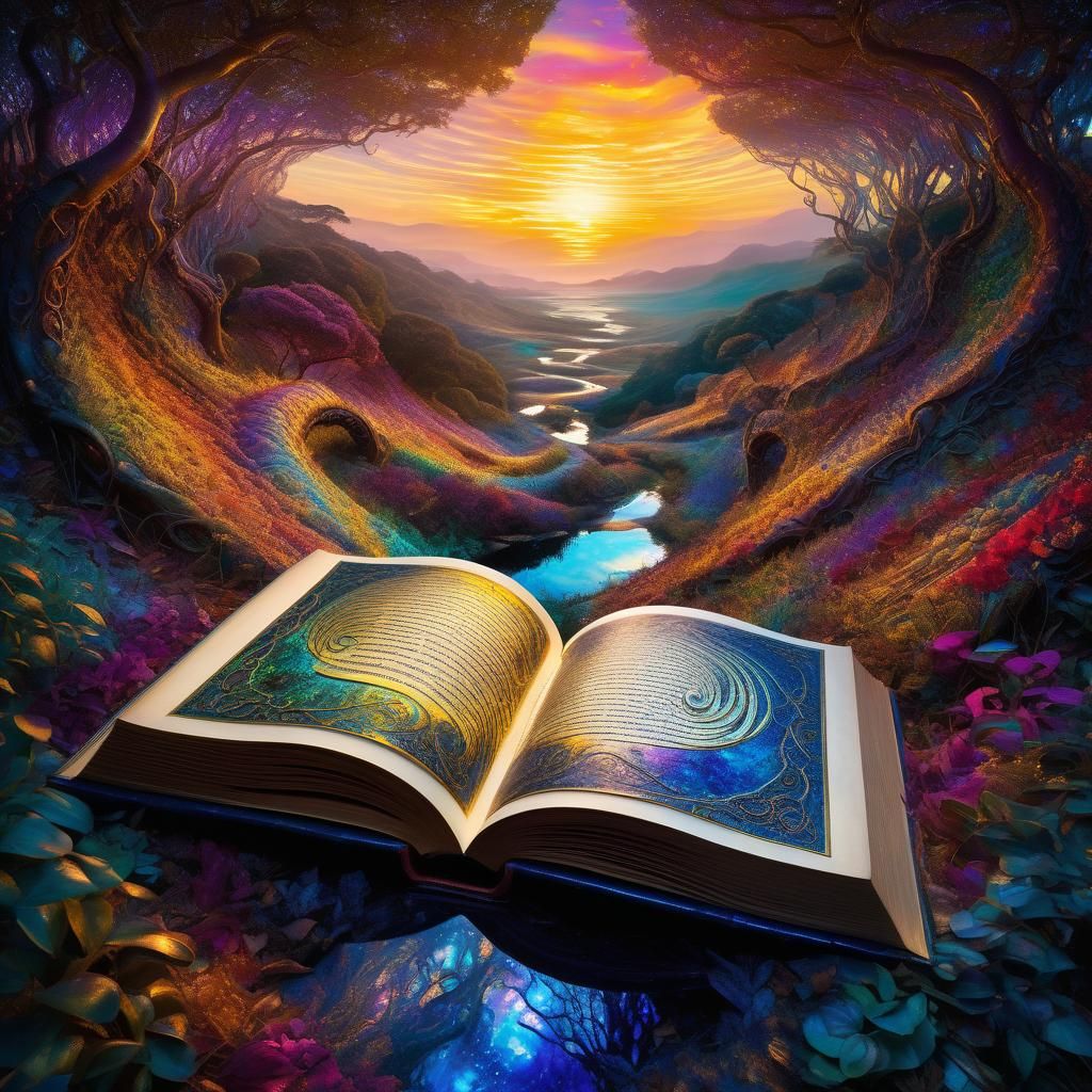 Fantastical Path into an Open Book Dreamscape