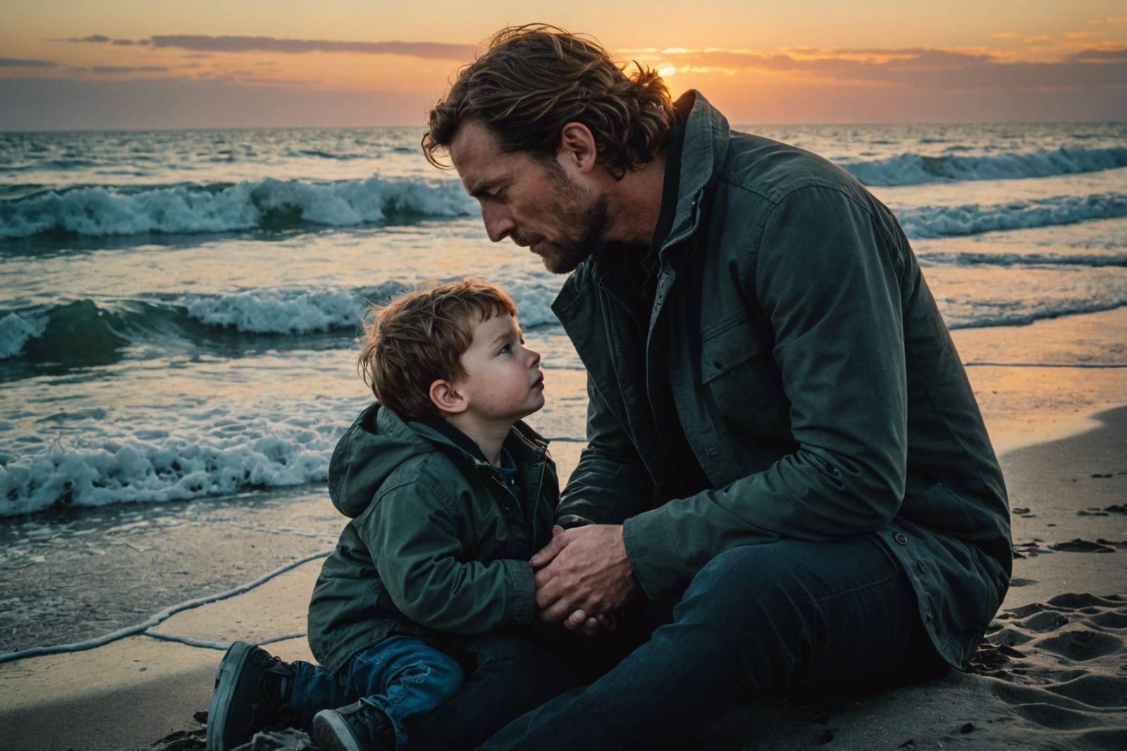 Emotional Mother-Son Reunion: A Painterly Interpretation