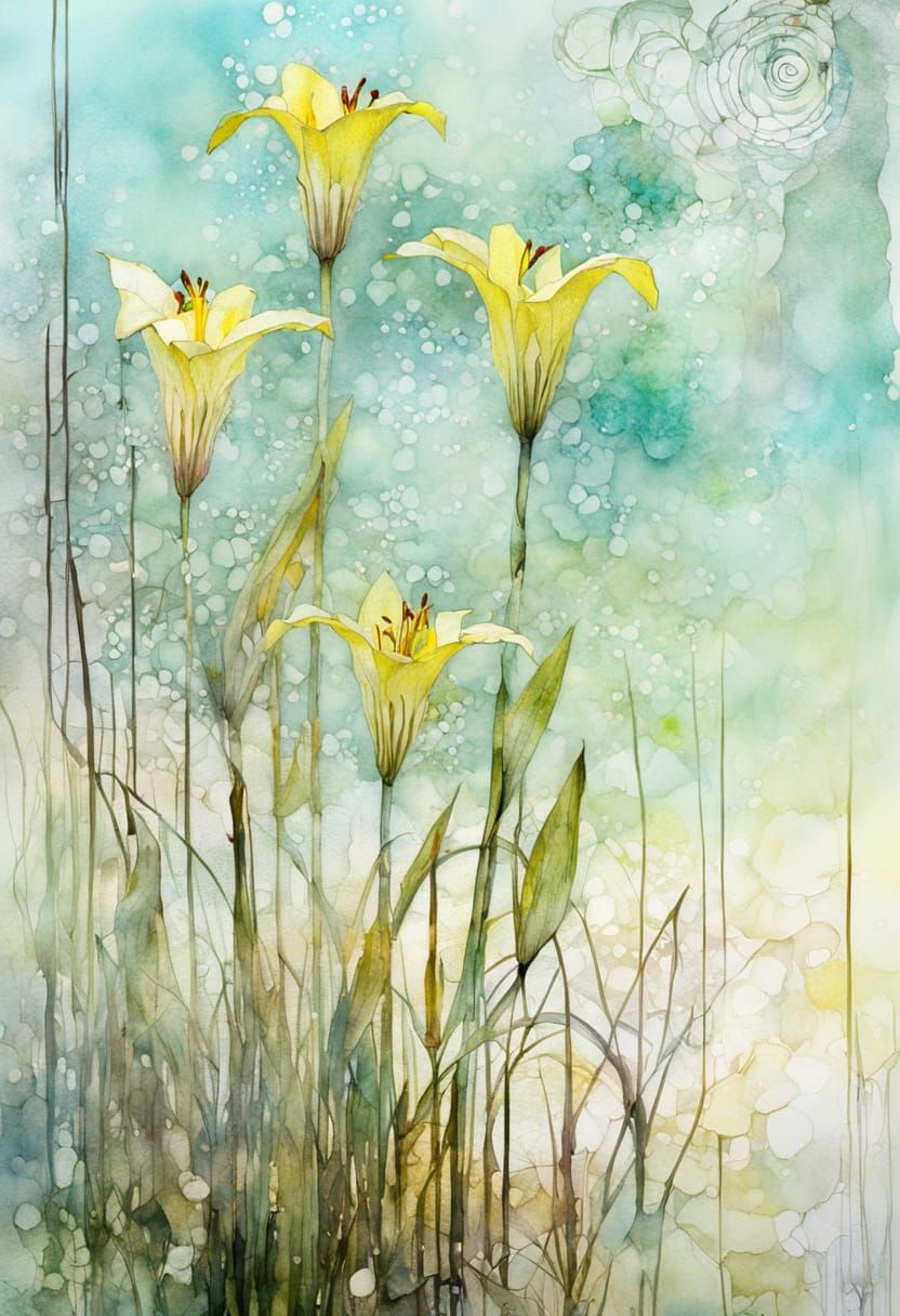 Vibrant Pale Yellow Bullhead Lily in a Marsh Landscape
