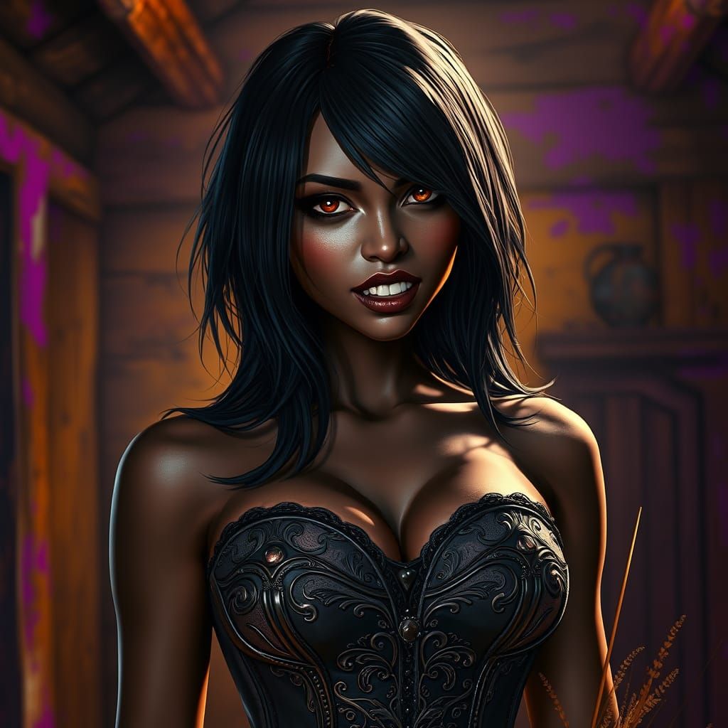 Vampire Portrait in Dramatic Lighting