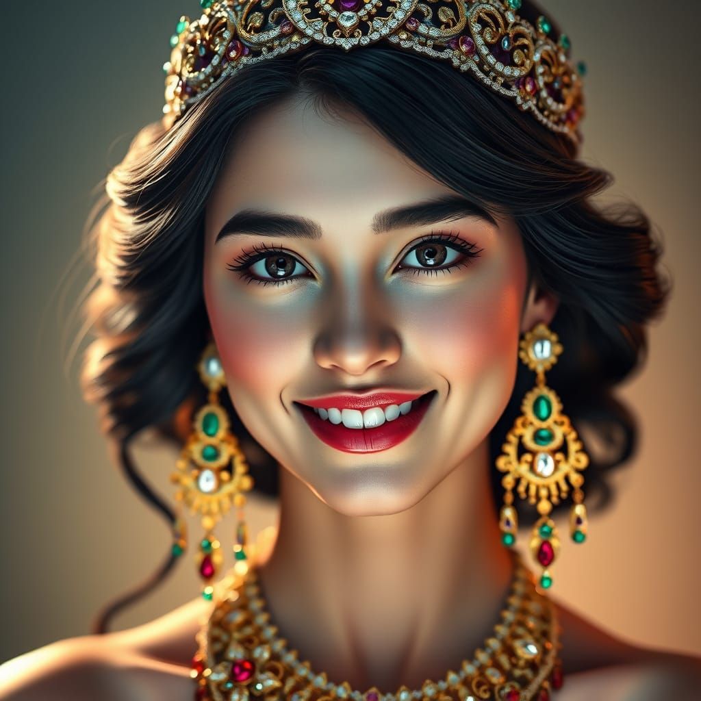 Elegant Lady in Art Nouveau Jewellery Portrait