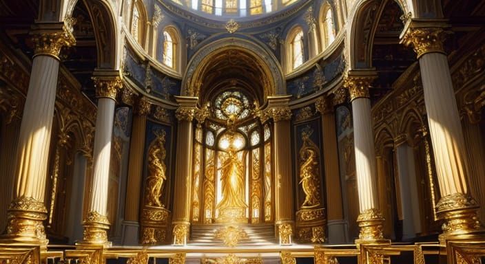 Baroque Angel in Golden Cathedral Light