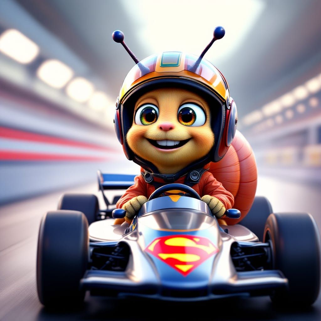 Cartoon Snail Races in 3D Hyperrealism