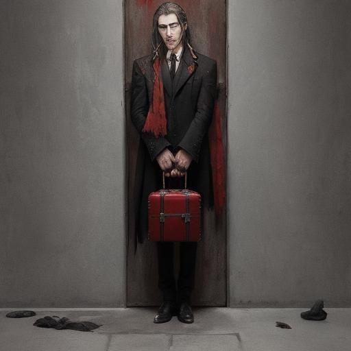 Melancholy Spectator: An Abstract Expressionist Scene