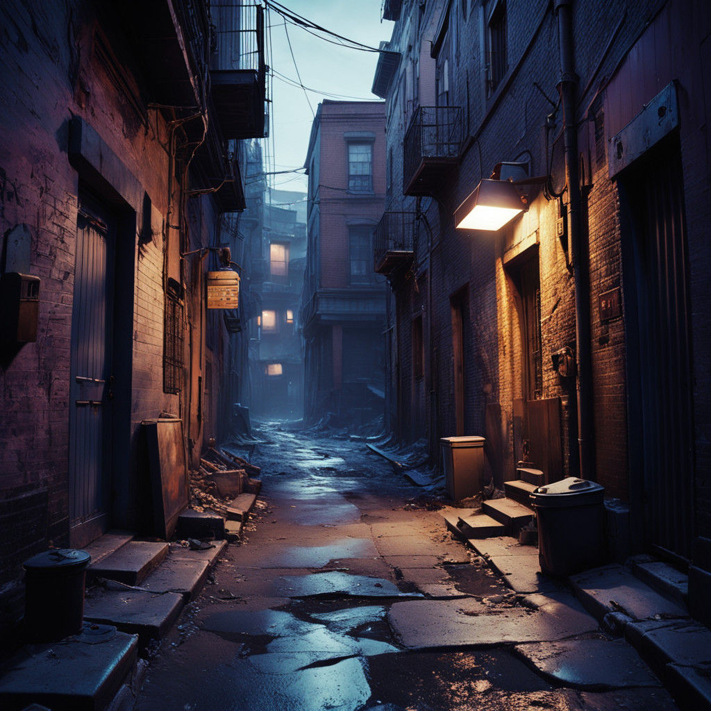 Gritty Alleyway Fight Scene in Cinematic Style