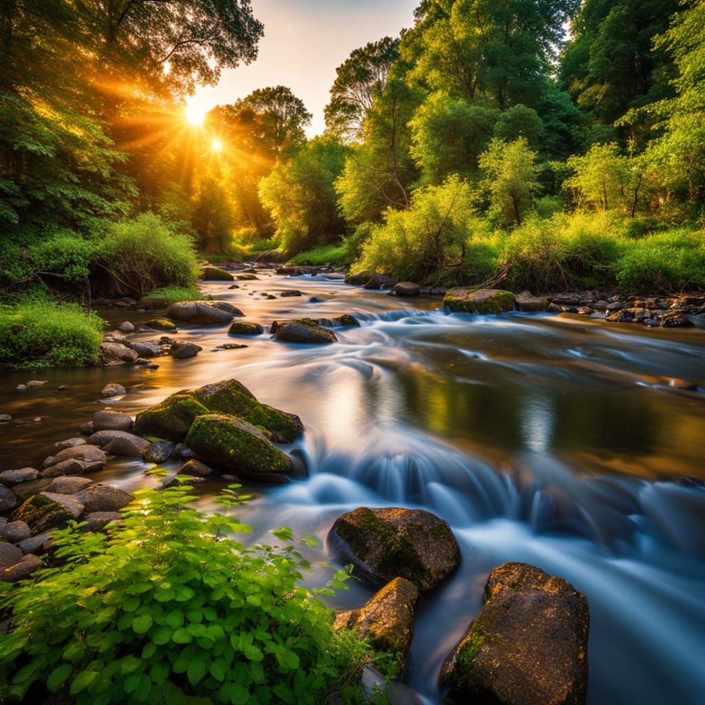 River Landscape Photography with Shimmering Reflections