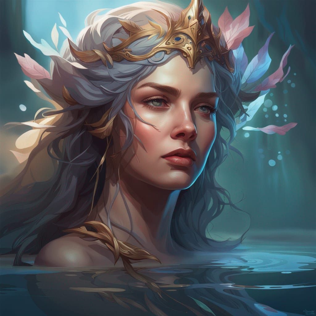 Lady of the Lake Portrait in Hyperdetailed Style