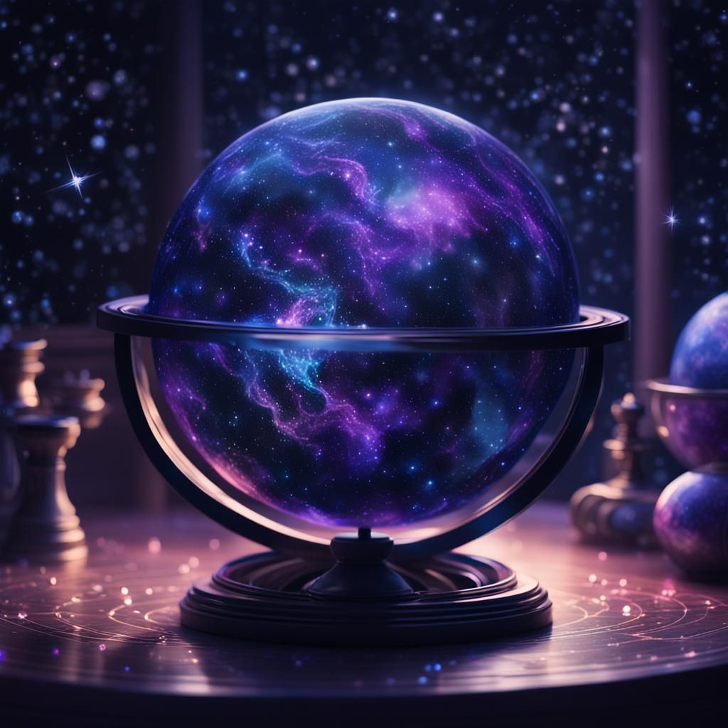 Glowing Constellations in Mystical Room: Dreamlike Concept A...