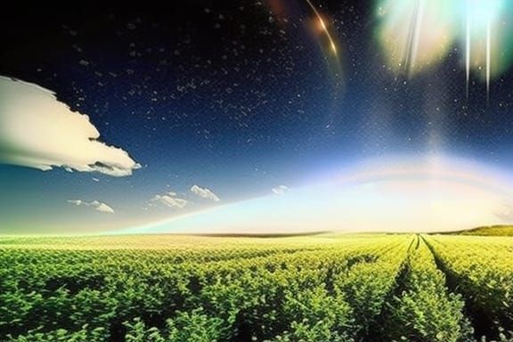 Mysterious Fairycore Landscape with Sparkling Lights