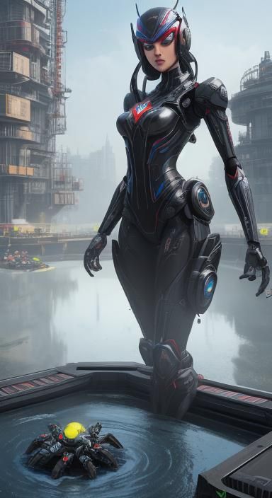 Robot Beauty Queen Meets Creator in Tamara DeLempicka Style