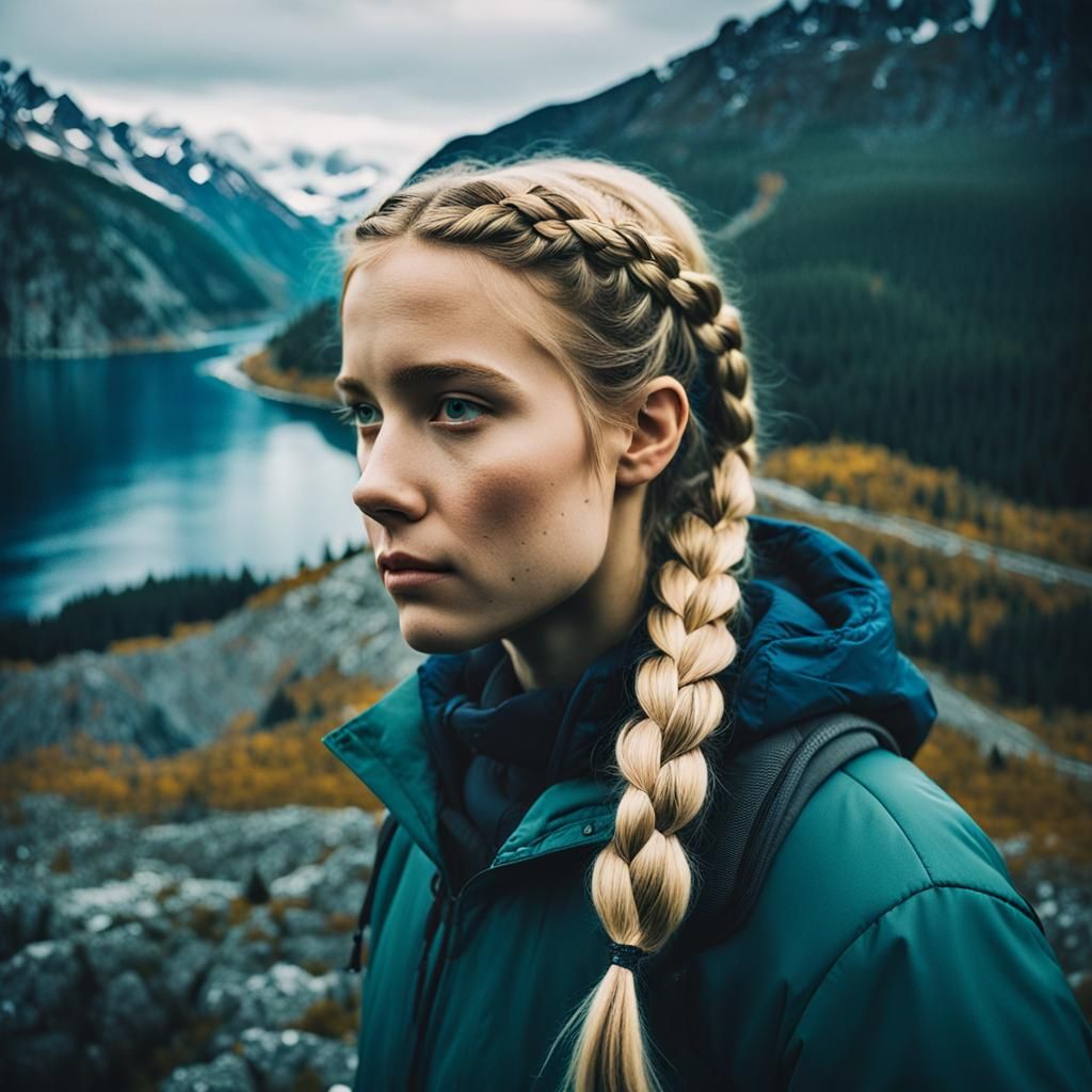 Cinematic Portrait of a Swedish Girl with Fjords