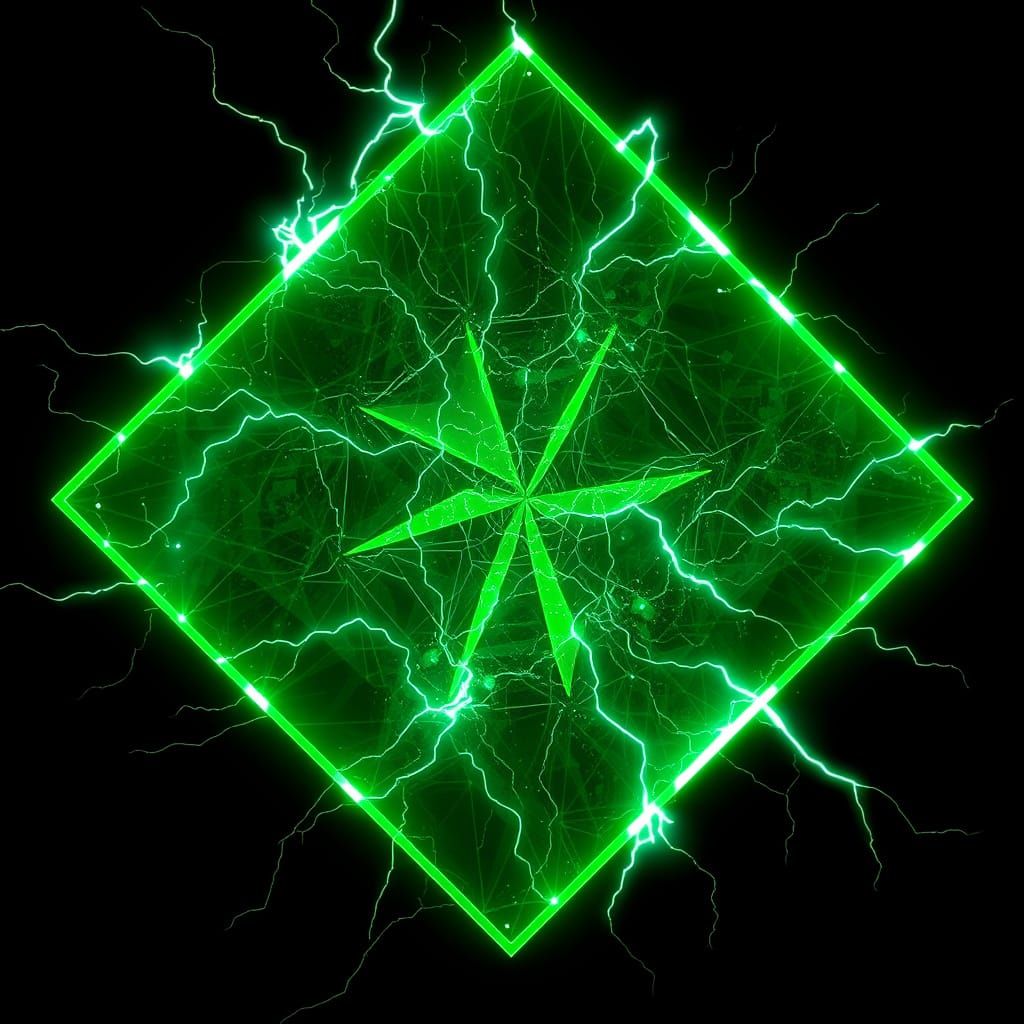 Glowing Neon Rhombus in Cyberpunk Aesthetic