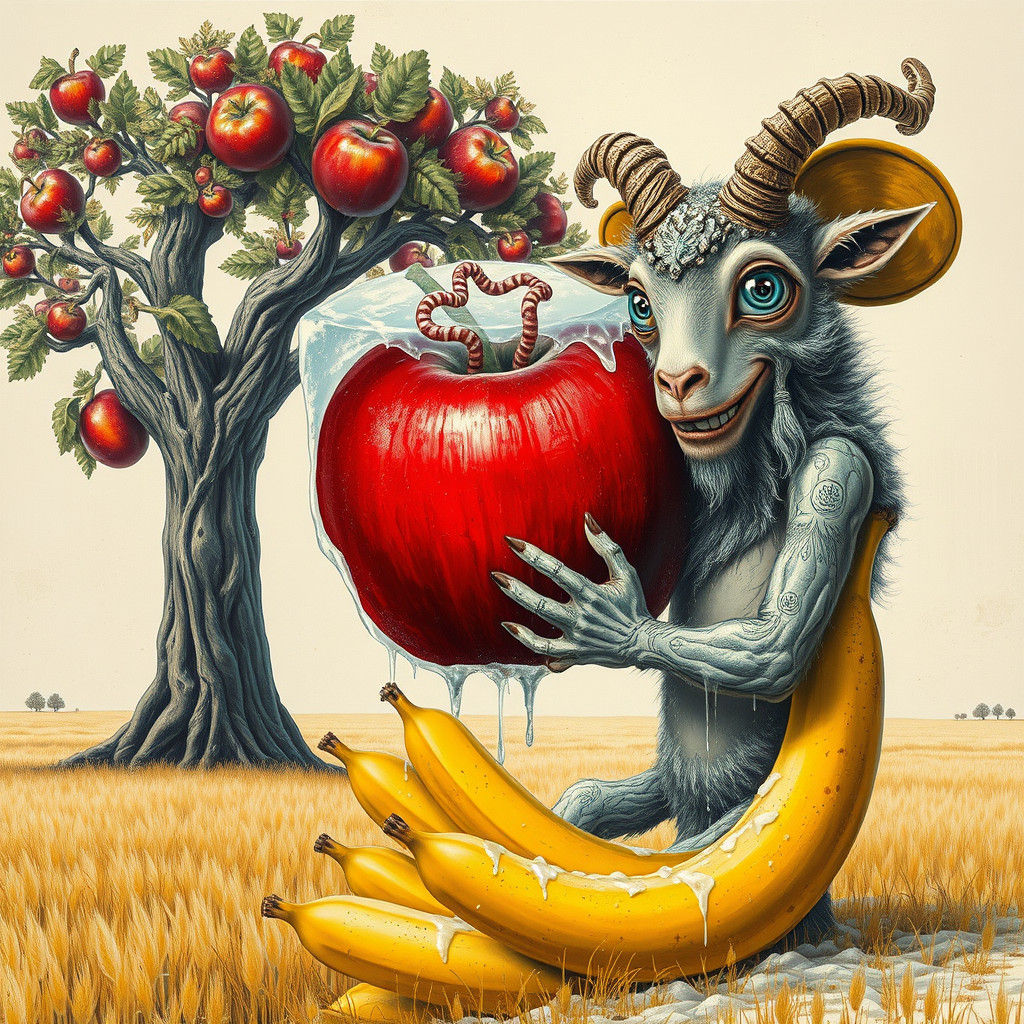 Icy Surreal Meadow: Dürer-Style Masterpiece