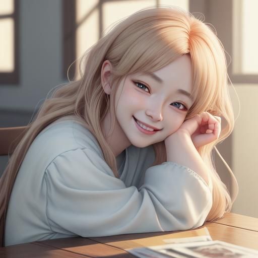 Hyper-Realistic 3D Anime Portrait of Smiling Baby