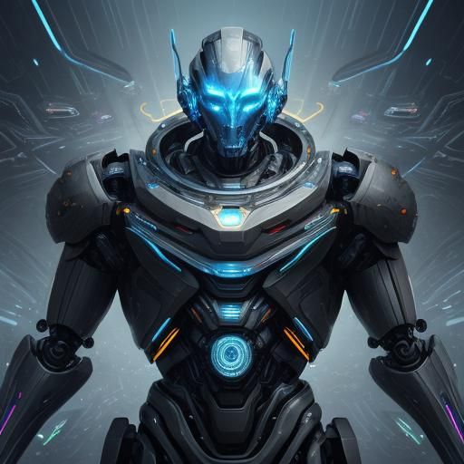 Surreal Futuristic Robot Dreamscape in Vibrant Oil Painting